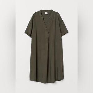 H&M V-Neck Dress Khaki Green Size S